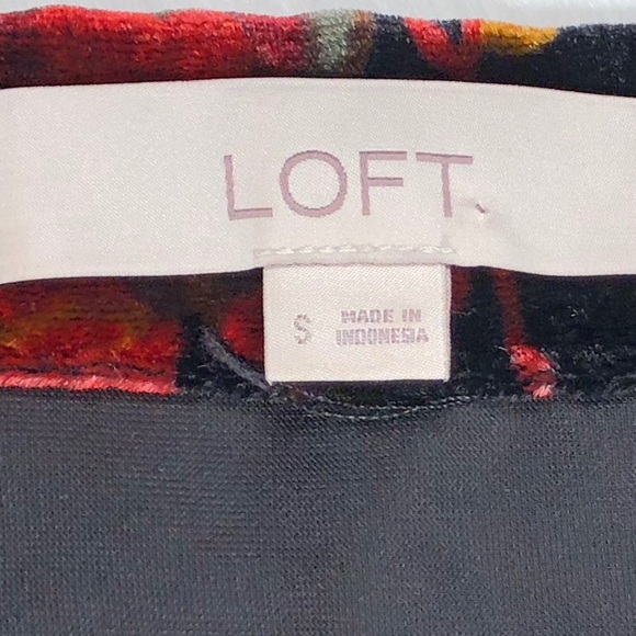 LOFT velvet off the shoulder top in black floral Dark feminine Whimsigoth Size S - Picture 5 of 7